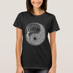 Yin Yang Symbol Tree Of Life, Tai Chi, Qigong, Yog T-Shirt