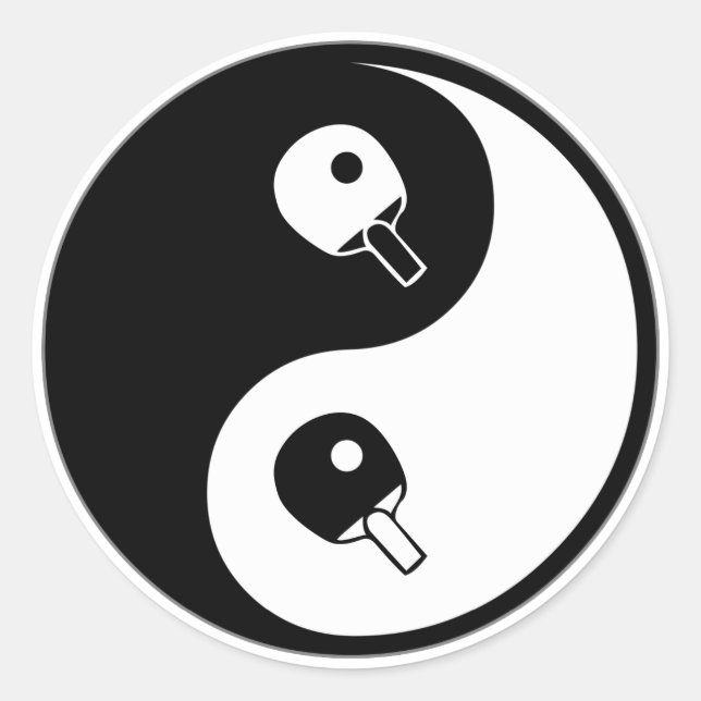 Yin Yang Table Tennis Classic Round Sticker (Front)