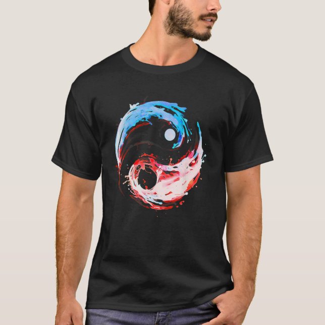 Yin Yang Tai Chi Meditate Hot & Cold Harmony in Mo T-Shirt (Front)