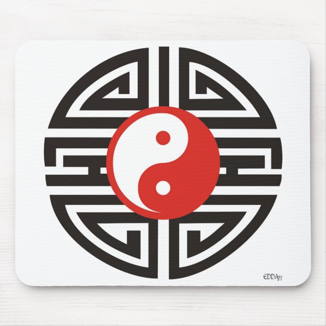 Yin Yang Tattoo Mouse Pad (Front)