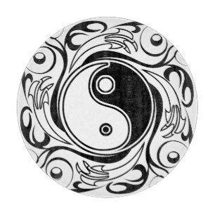 Yin Yang Tattoo Ornamental Style Cutting Board