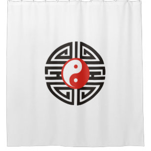 Yin & Yang Tattoo Symbol + your backgr. & ideas Shower Curtain