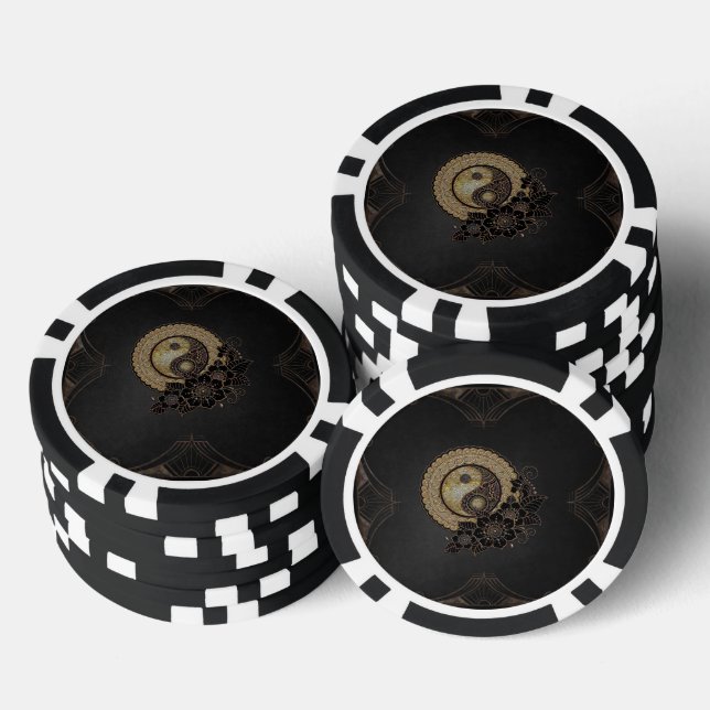Yin yang the symbol that represents balance  poker chips (Stack)