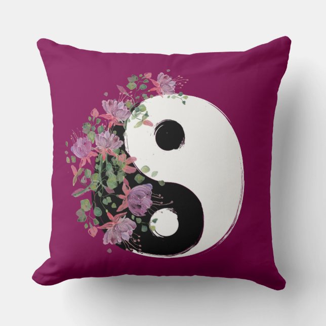 Yin Yang Throw Pillow  (Front)