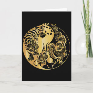 Yin Yang Tiger Dragon Gold Card