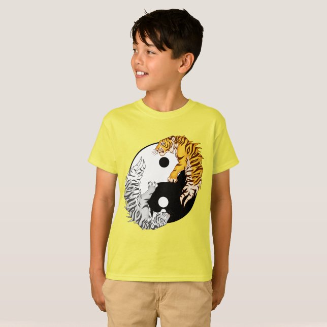 Yin & Yang Tigers Kids' T-Shirt (Front Full)