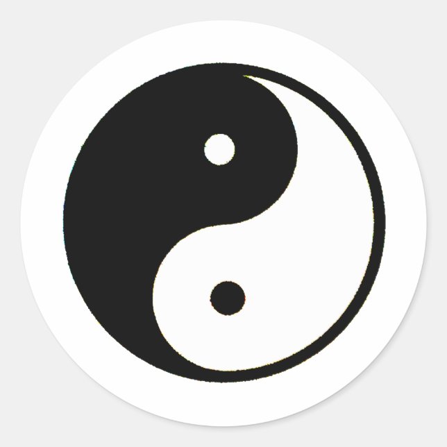 Yin Yang transp The MUSEUM Zazzle Gifts Classic Round Sticker (Front)