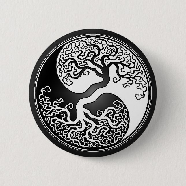 Yin Yang Tree 6 Cm Round Badge (Front)