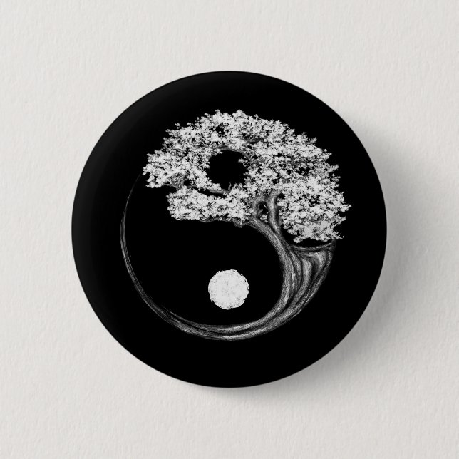 Yin Yang Tree 6 Cm Round Badge (Front)