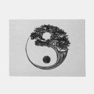 Yin Yang Tree Canvas Doormat