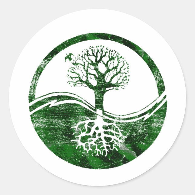 Yin Yang Tree Classic Round Sticker (Front)