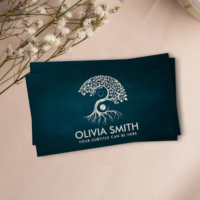 Yin Yang Tree - just pearl Business Card (Creator Uploaded)