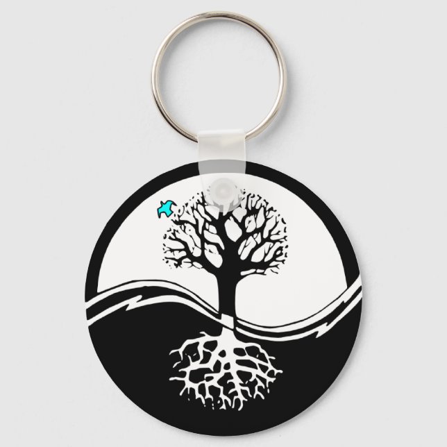 Yin Yang Tree Key Ring (Front)