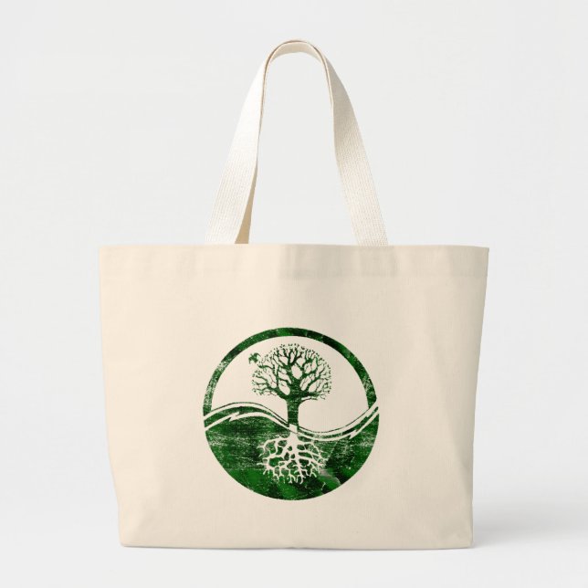 Yin Yang Tree Large Tote Bag (Front)