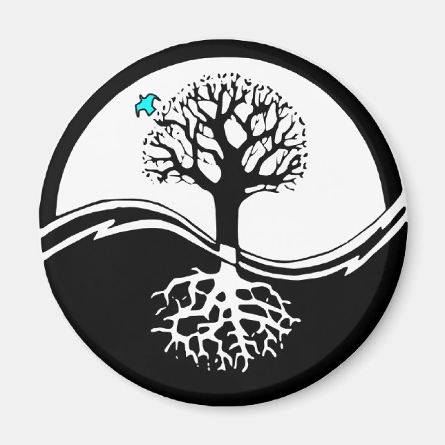 Yin Yang Tree Magnet (Front)