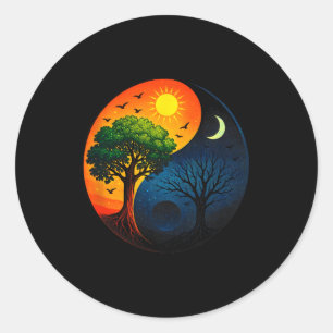 Yin Yang Tree - Meditation Yoga Buddhist Symbol Classic Round Sticker