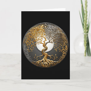 Yin Yang Tree Of Life Buddhist Taoist Symbol Medit Card
