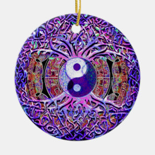 Yin Yang Tree of Life Ceramic Tree Decoration