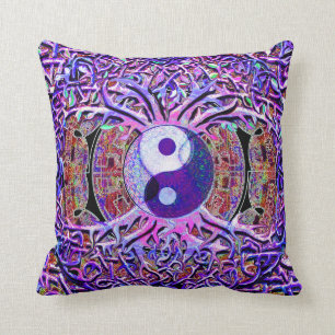 Yin Yang Tree of Life Cushion