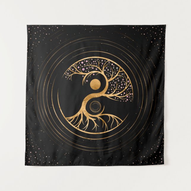 Yin Yang Tree of life - Fluorite and Gold Tapestry (Front)