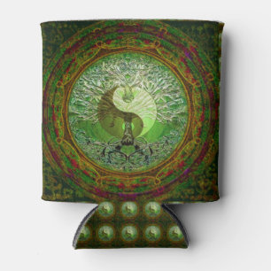 Yin Yang Tree of Life Green Can Cooler
