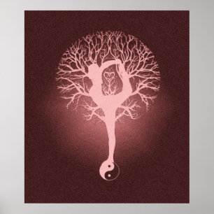 Yin yang, tree of life, yoga, harmony by Amelia Ca Poster