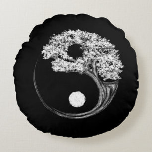 Yin Yang Tree Round Cushion