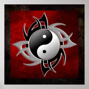 YIN YANG TRIBAL 3D POSTER