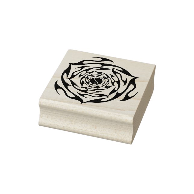 yin yang tribal rose art stamp (Stamp)