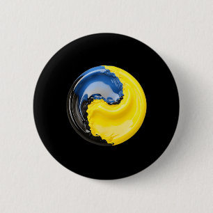 Yin Yang Ukraine Blue And Yellow 6 Cm Round Badge