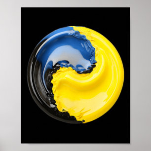 Yin Yang Ukraine Blue And Yellow Poster