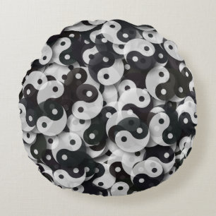 Yin Yang Universe Round Cushion