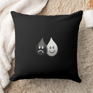 Yin Yang Water Droplets Pillow – Happy and Sad 