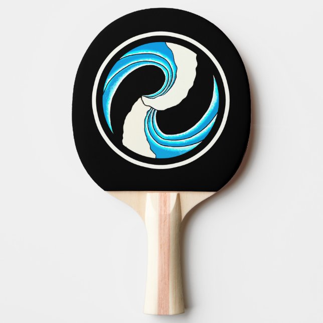 Yin Yang Waves Ping Pong Paddle (Front)