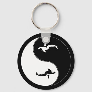 Yin Yang Whale Key Ring