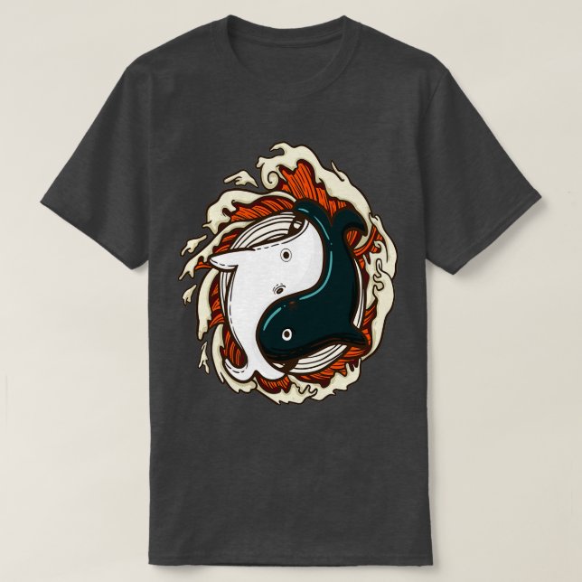 Yin Yang Whales T-Shirt (Design Front)