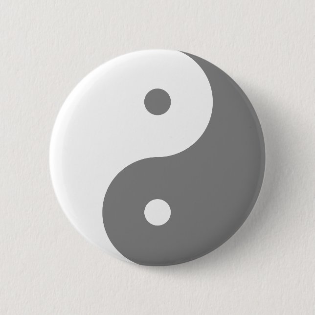 Yin Yang - white 6 Cm Round Badge (Front)
