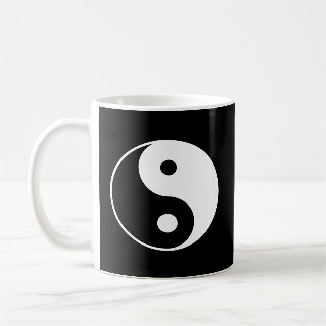 Yin Yang White Coffee Mug (Left)