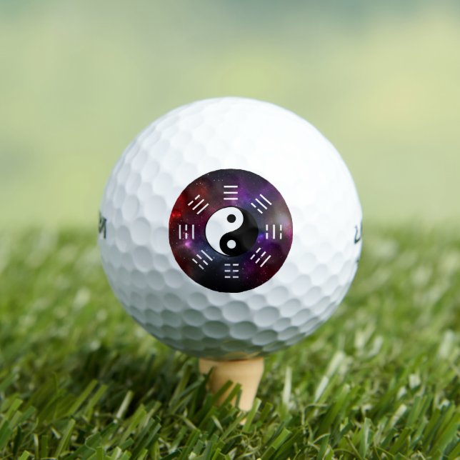 Yin Yang with Bagua Trigram Symbols I-Ching Golf Balls (Insitu Tee)