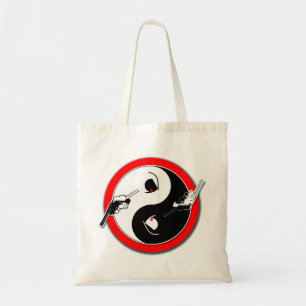 Yin Yang With Guns Tote Bag