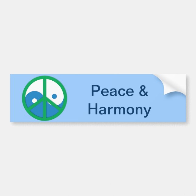 Yin-Yang with Peace sign Bumper Sticker (Front)