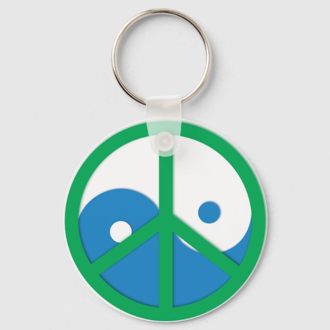 Yin-Yang with Peace sign Key Ring (Front)