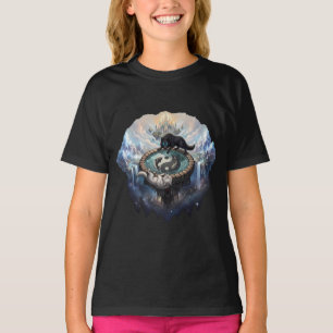 Yin Yang Wolves Cosmic Galaxy Fantasy Floating T-Shirt