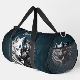 Yin Yang Wolves.  Duffle Bag