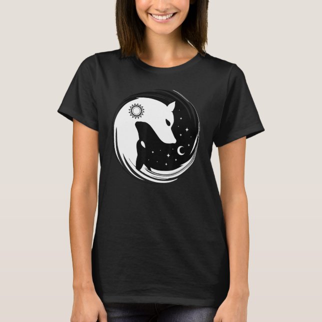 Yin Yang Wolves Gift Wolf T-Shirt (Front)