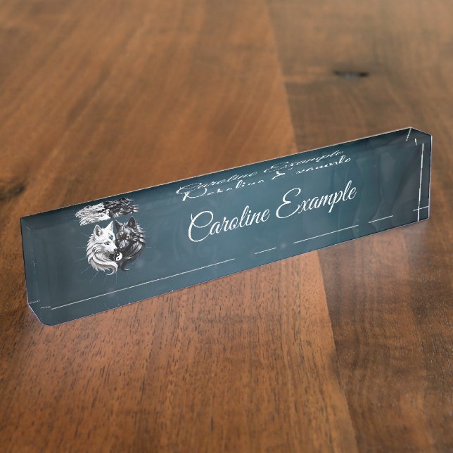 Yin Yang Wolves.  Nameplate (Side)