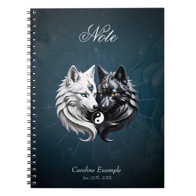 Yin Yang Wolves.  Notebook (Front)