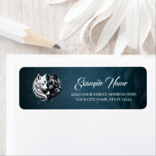 Yin Yang Wolves.  Return Address Label