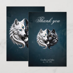 Yin Yang Wolves.  Thank You Card