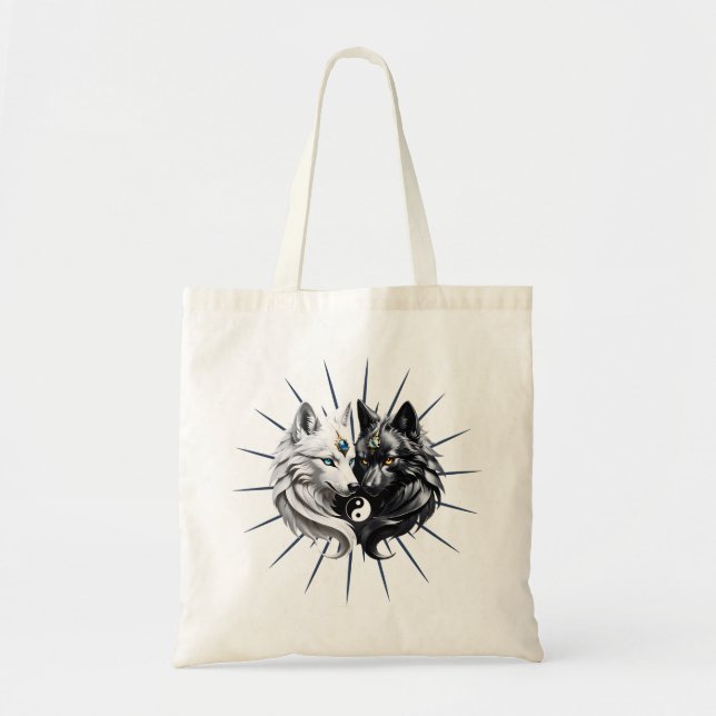 Yin Yang Wolves.  Tote Bag (Front)
